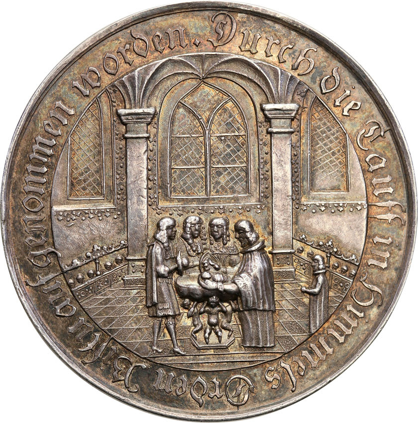 Polska. Śląsk, Medal na chrzest bez daty J. Buchheim, Wrocław, srebro